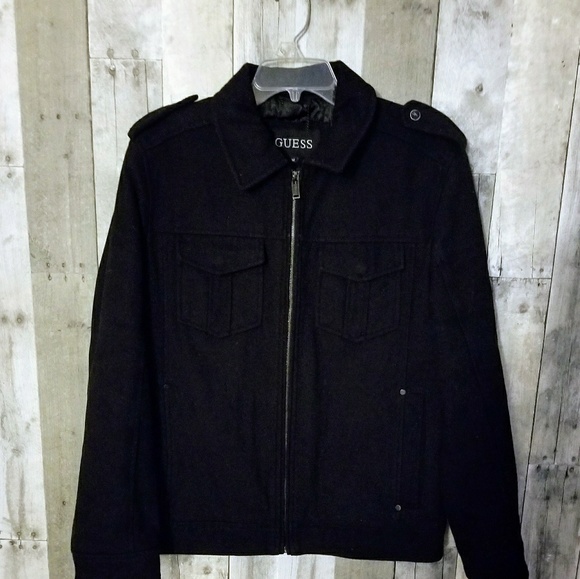 guess mens peacoat with hood